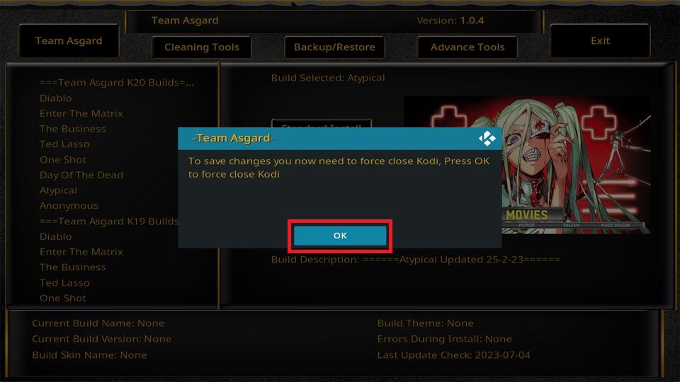 click on ok button