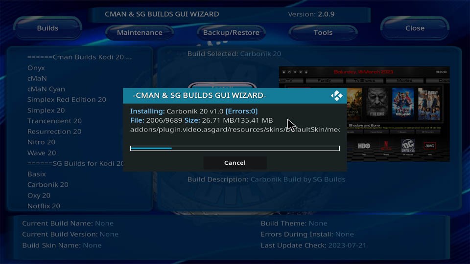 install carbonik kodi build
