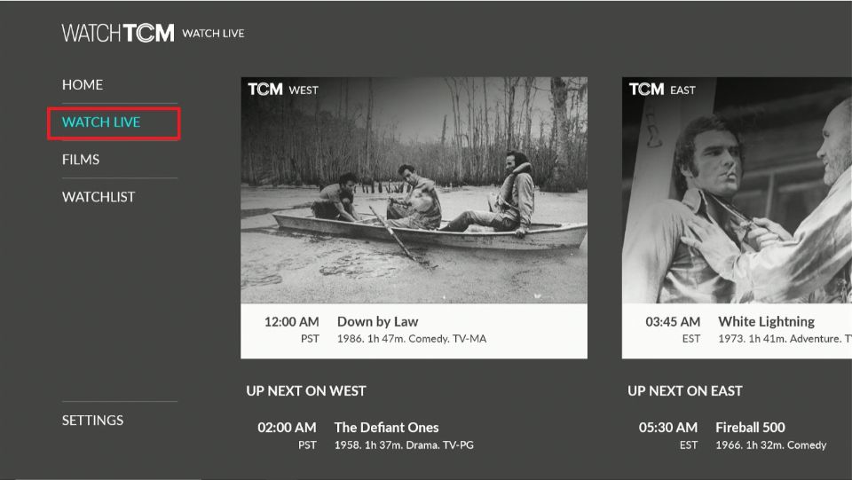 select watch live tab
