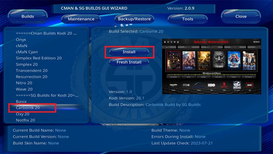 carbonik build for kodi