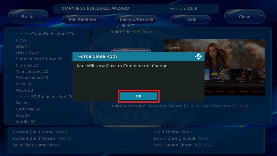 click on ok button