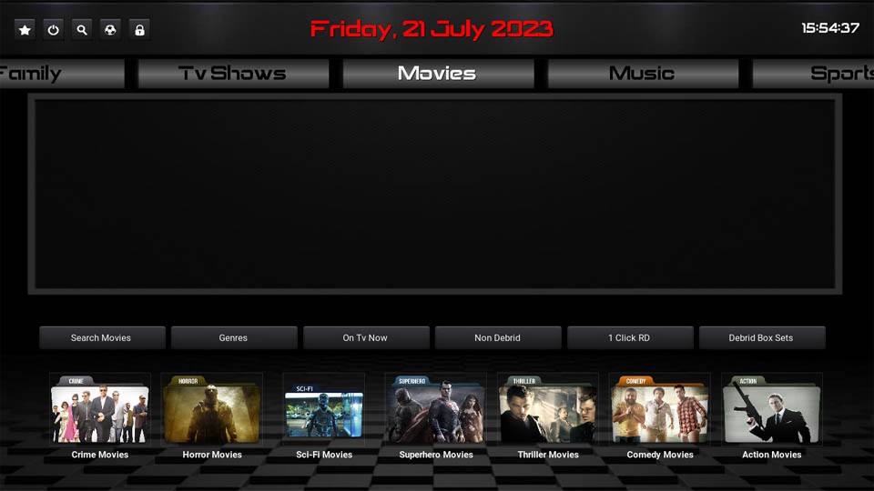 Carbonik 20 Kodi Build home screen