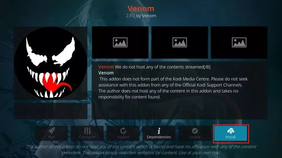 how to install venom kodi addon