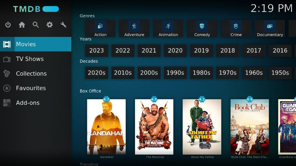 Estuary Kodi Build home screen