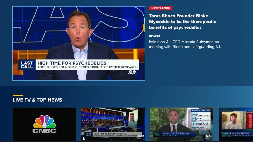 cnbc app home screen