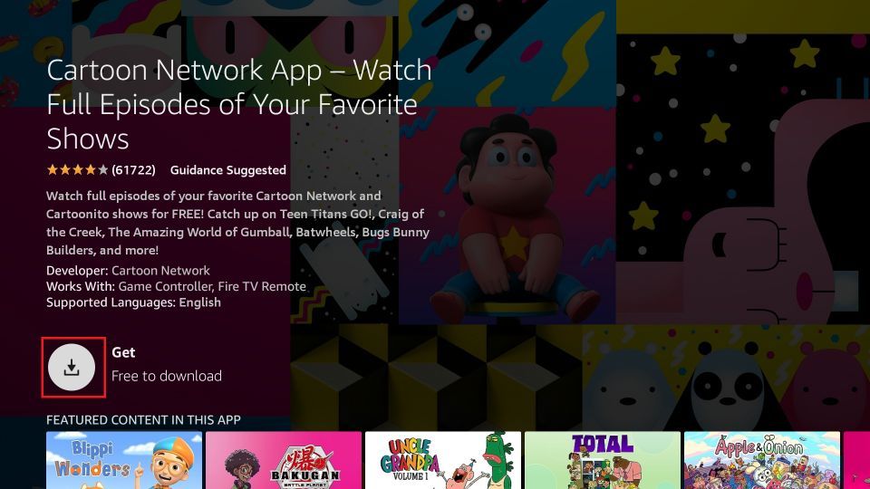 how to get cartoon network app on firestick