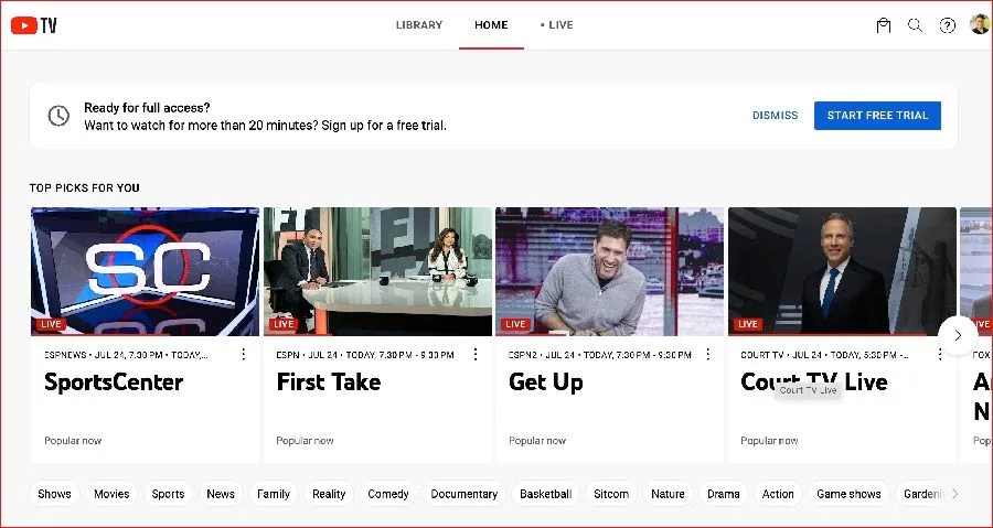 YouTube TV