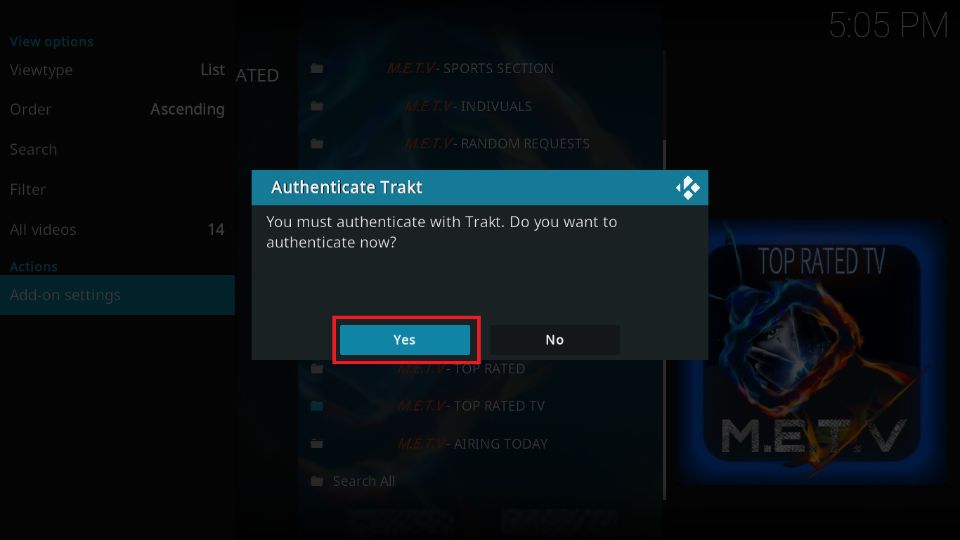 authenticate Trakt