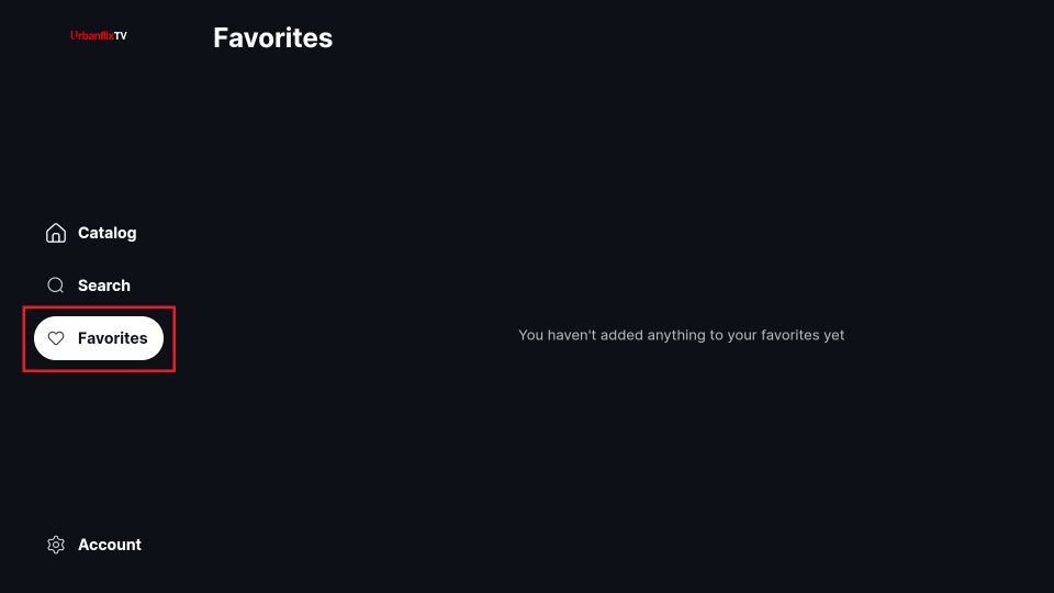 Favorites menu
