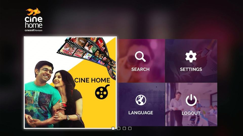 cinehome app home page