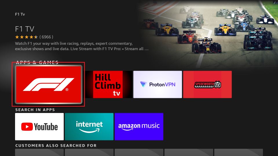 press the F1 TV icon