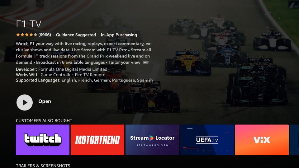 F1 tv amazon fire new arrivals