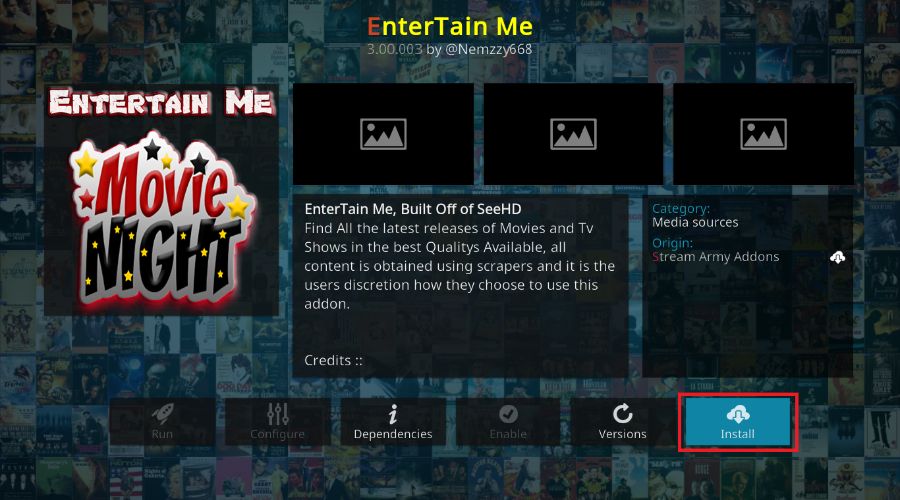 how to install entertain me kodi addon