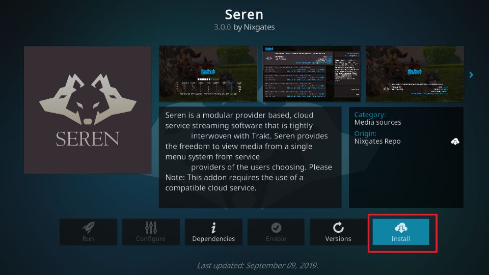 how to install seren kodi addon