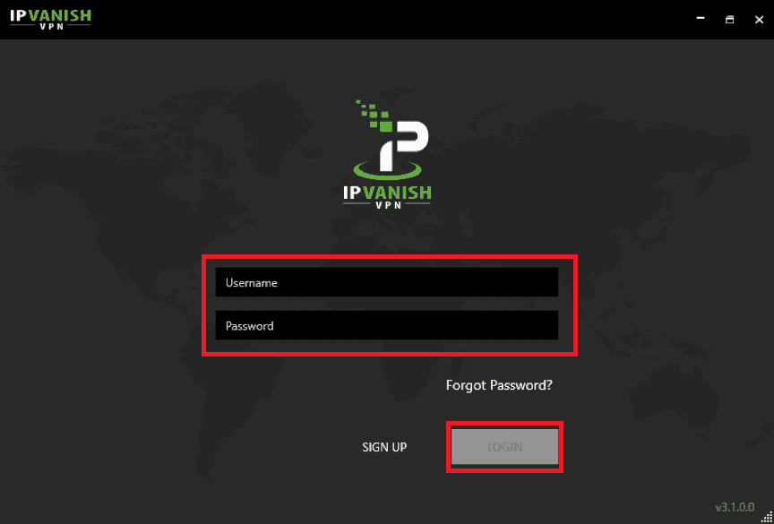 click on login tab