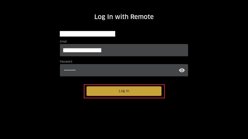 click on log in button
