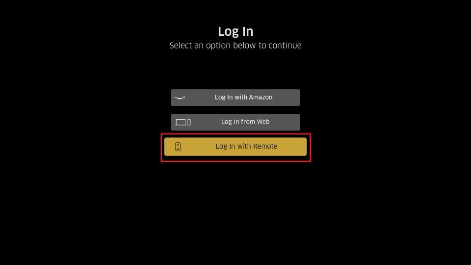 press the Log In with Remote