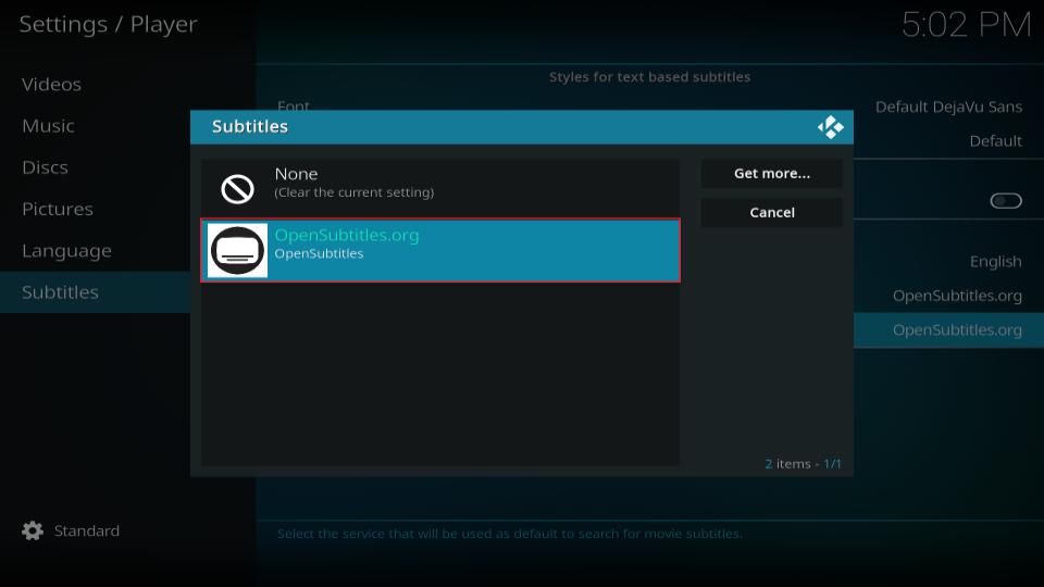 subtitles kodi