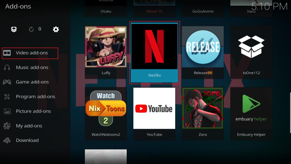 video addons-netflix