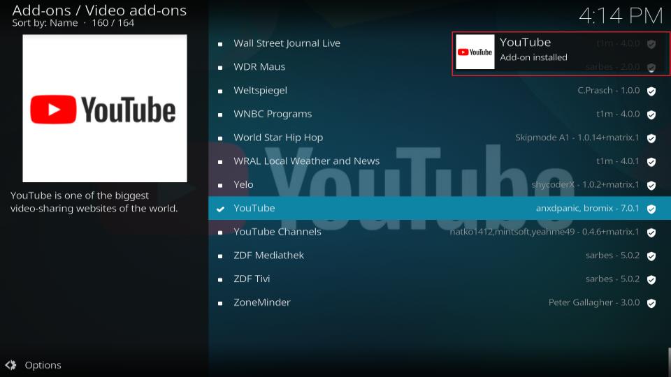 youtube-addon-installed