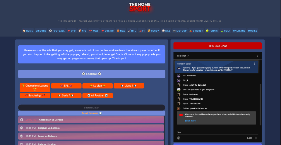 online sports streaming sites