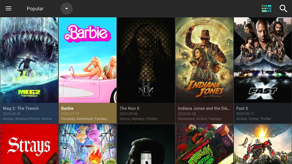selection of movies