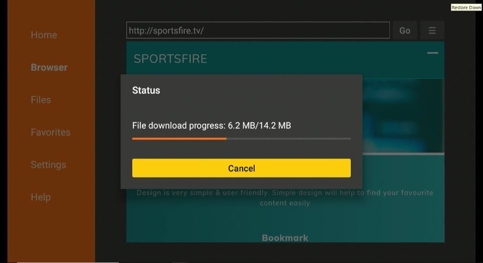 downloading sportsfire apk files