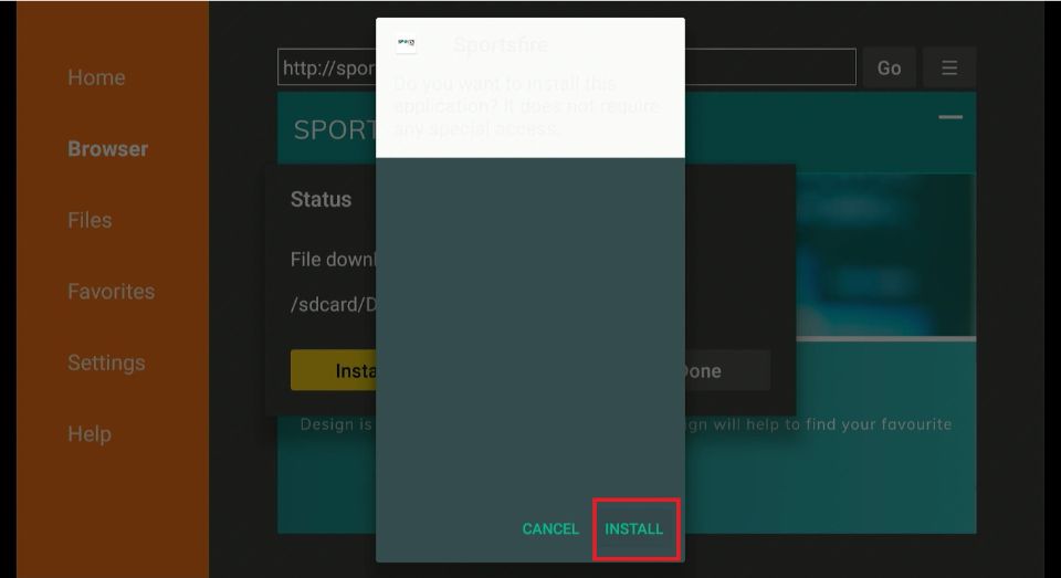 how to install sportsfire on firestick