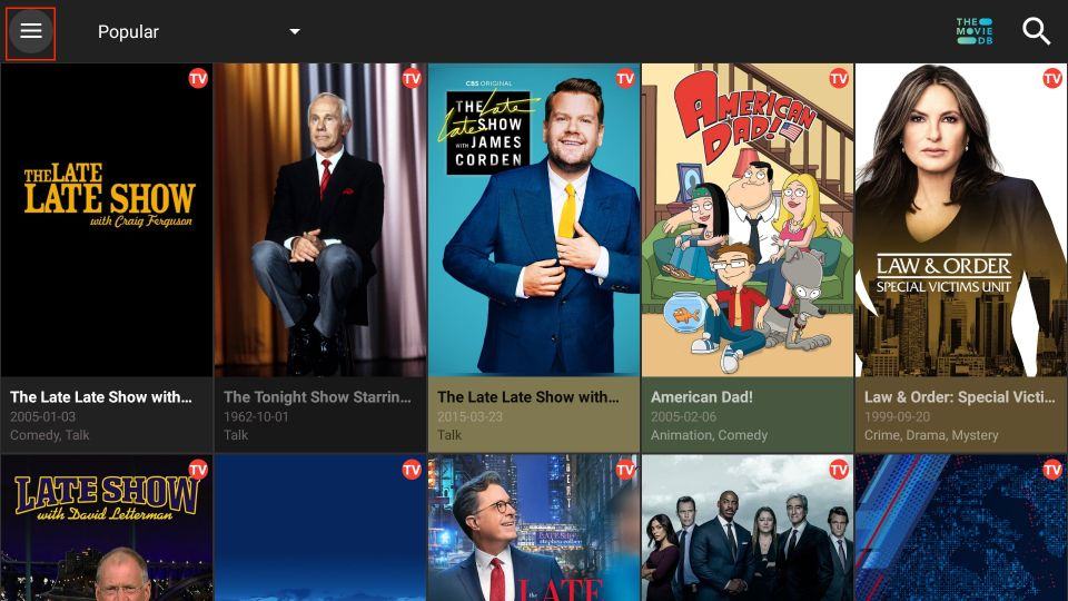 cinema hd app menu