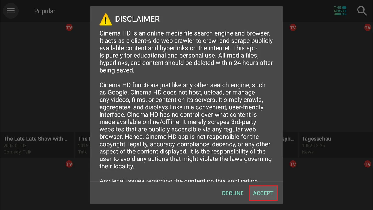 Click Accept