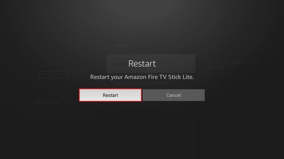 select restart button