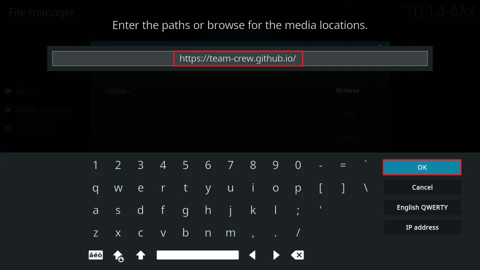 click OK