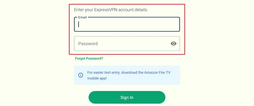 Enter your email and password
