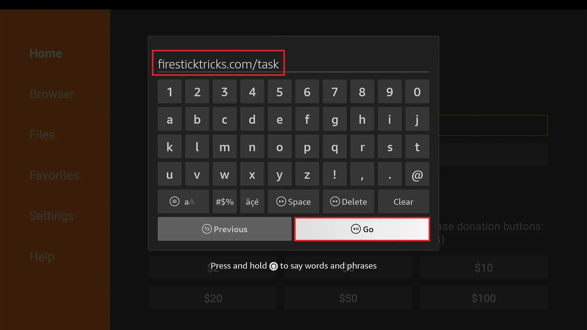 click Go
