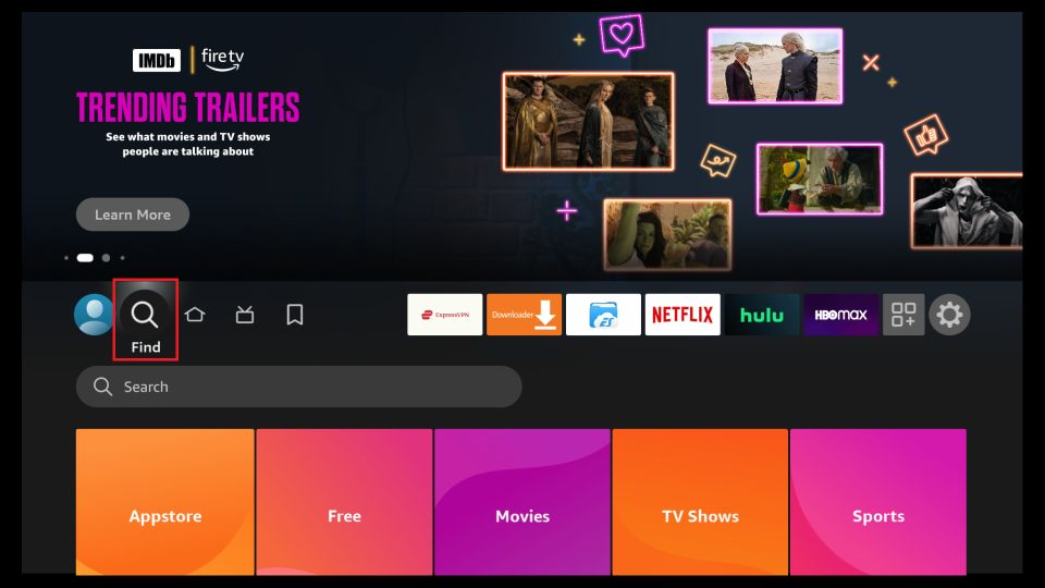 Select the search icon