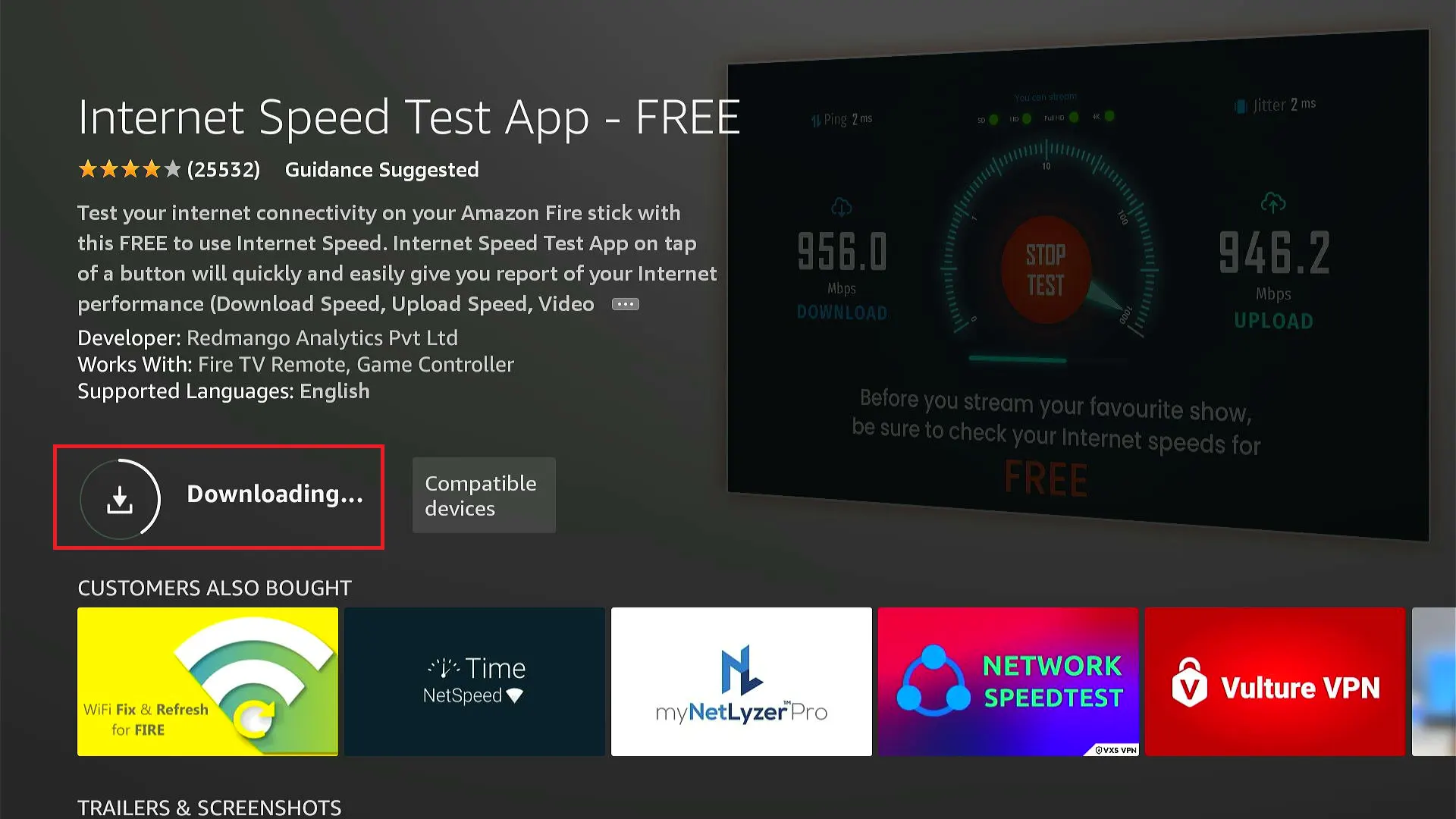 Wait for the app to download
