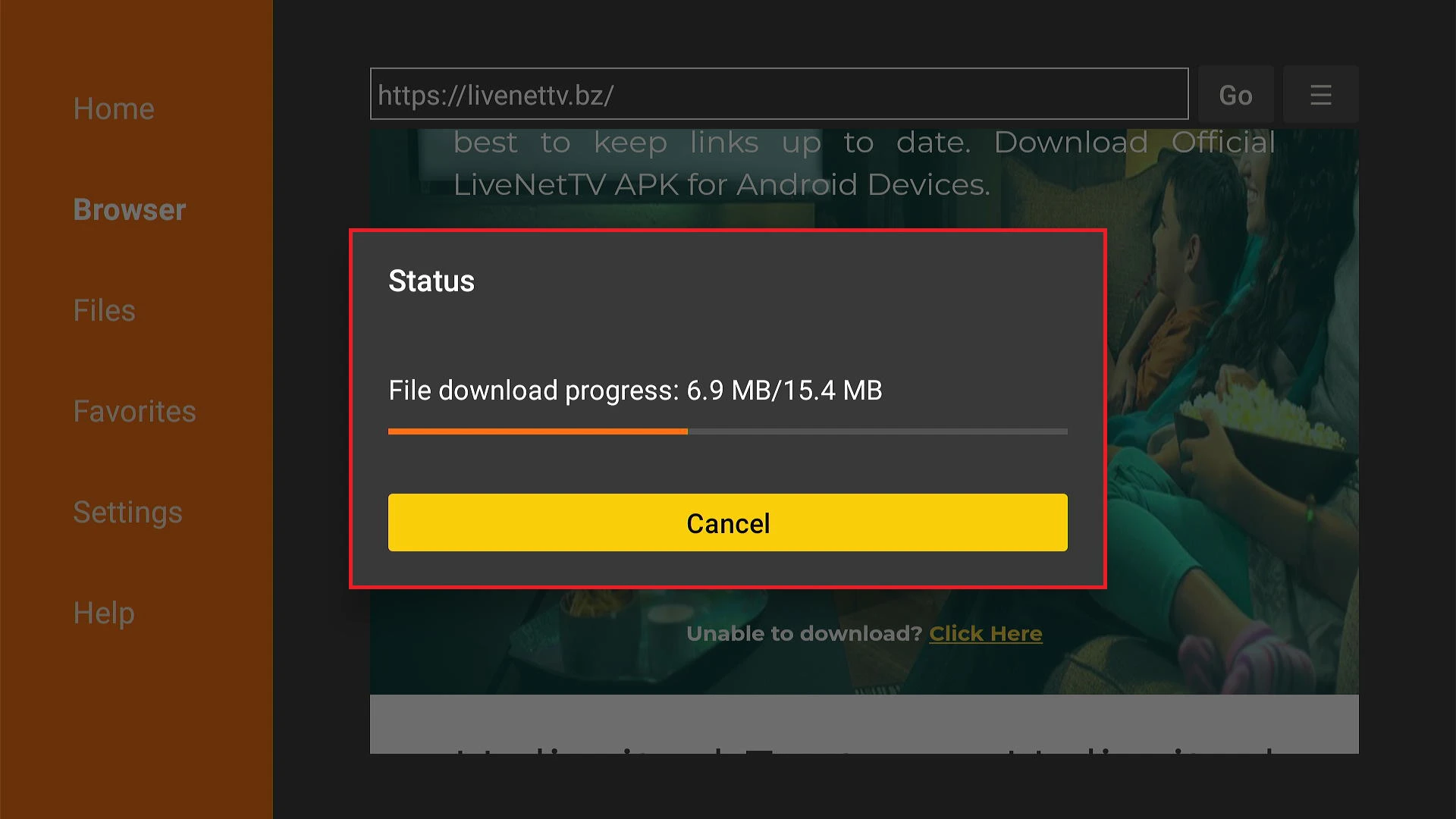 Wait for the APK to download