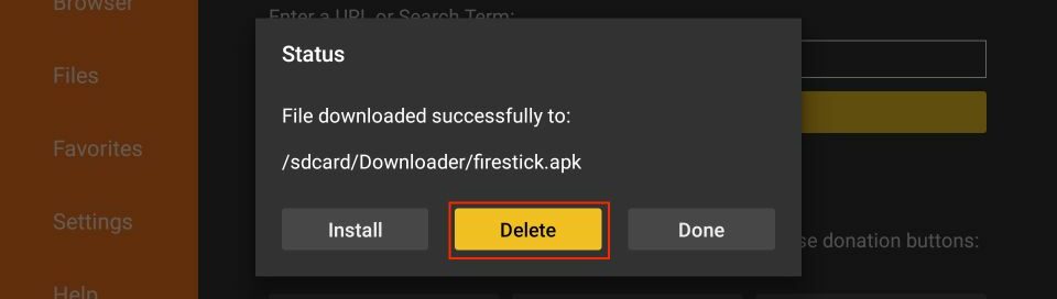 delete uzzu apk files