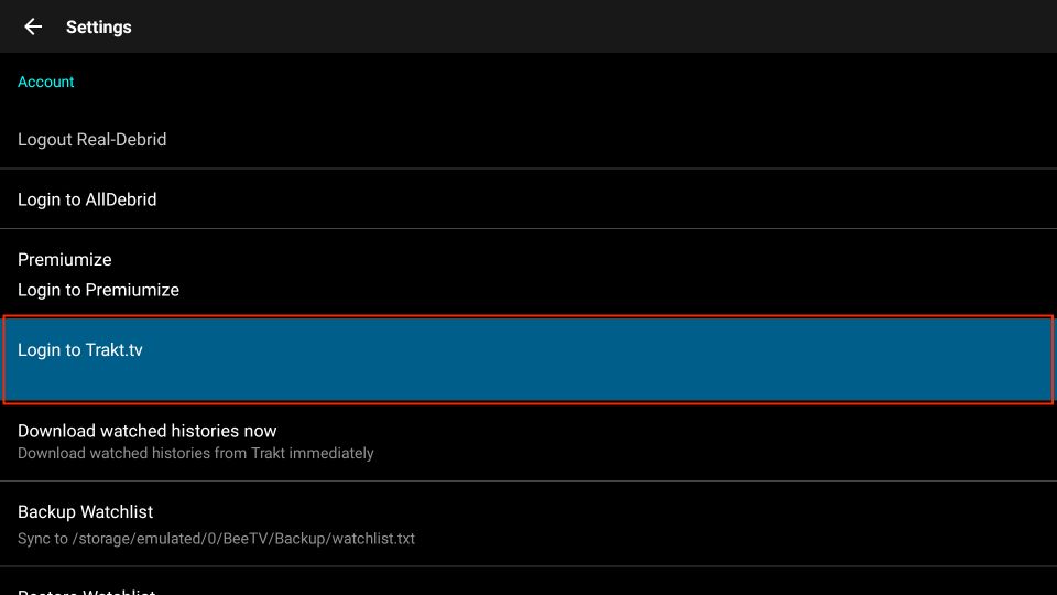 integrate Trakt with BeeTV