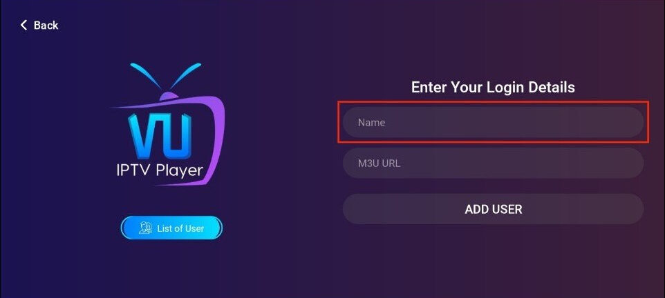 enter log in details