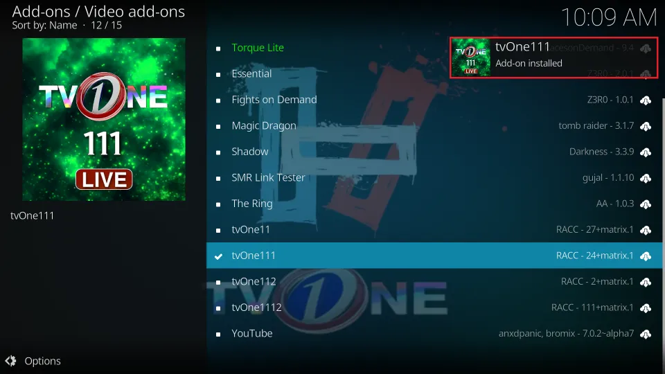 Add-on installed notification