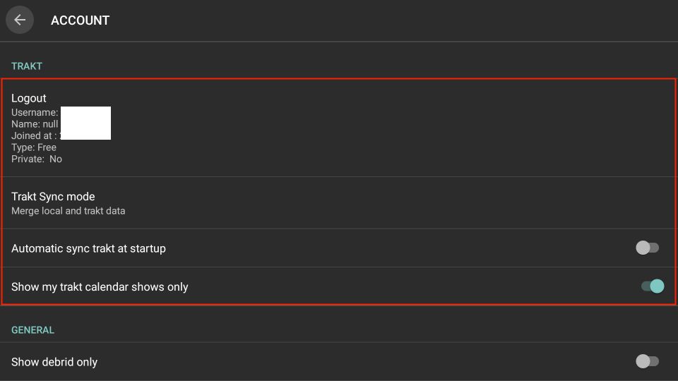firestick cinema app trakt option