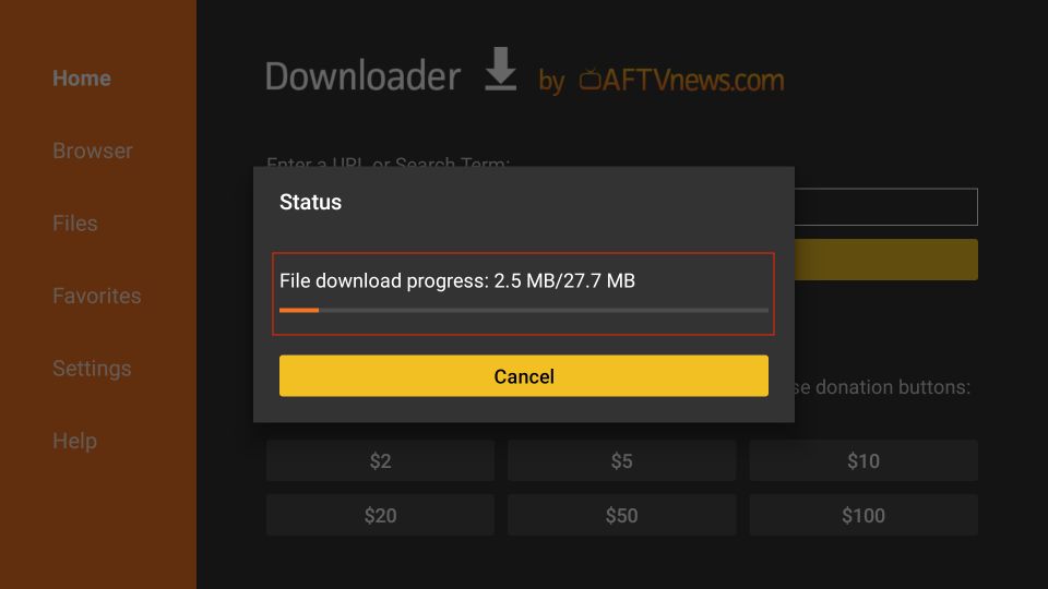 download progress