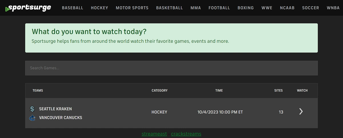 sports streaming sites free