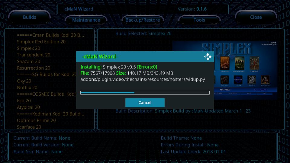 Installation-progress-cMaN-Wizard-Simplex-20-kodi-Build