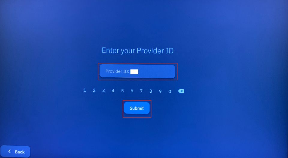 enter provider id and click on submit button