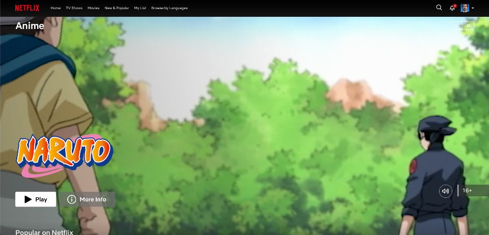 netflix anime section