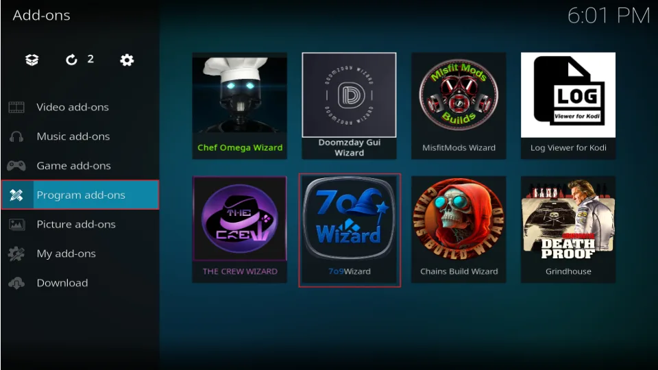 program addons- 709 wizard