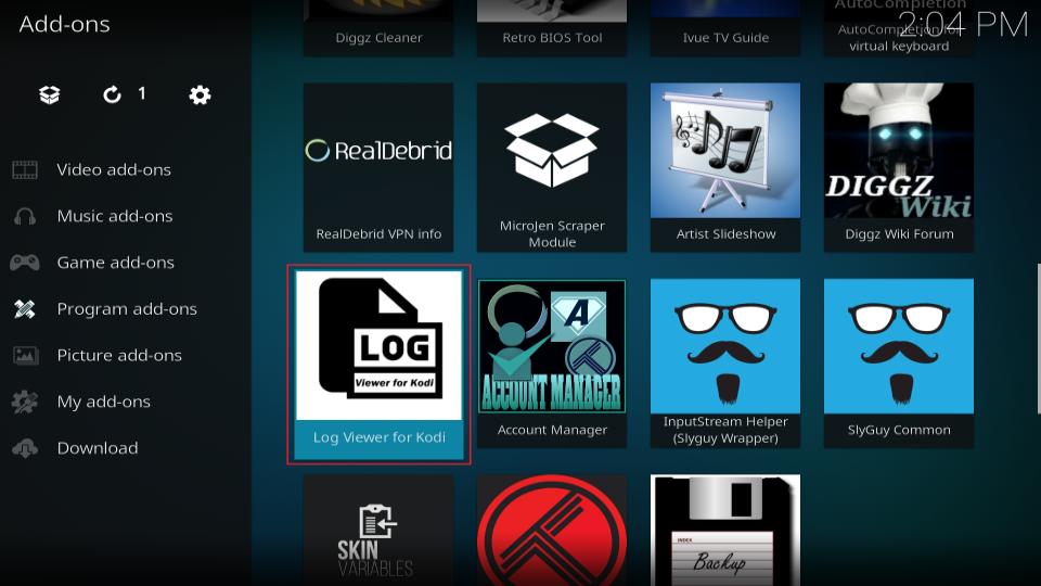 select log viewer tile