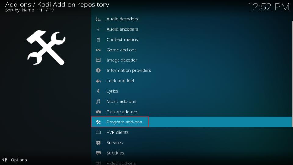 select program addons